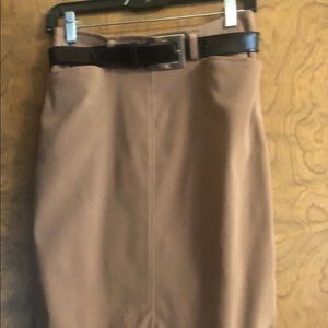 Liz Claiborne long skirt - camel suede with belt